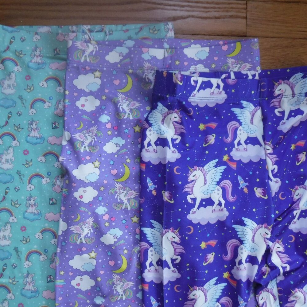 Quedoris Girls Unicorn Leggings Size 150 - Set of 3 NWT - Picture 2 of 13